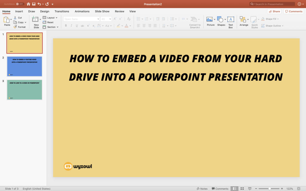 embed a video link in powerpoint for mac