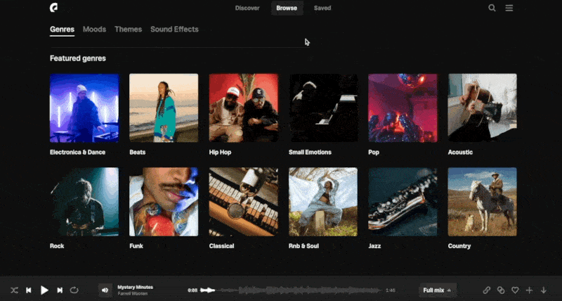 Epidemic Sound browse